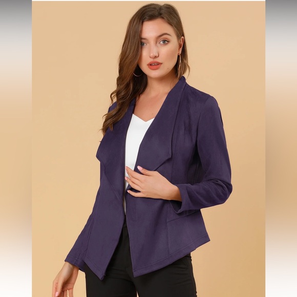 Allegra K Women's Purple Blazer - Picture 2 of 9